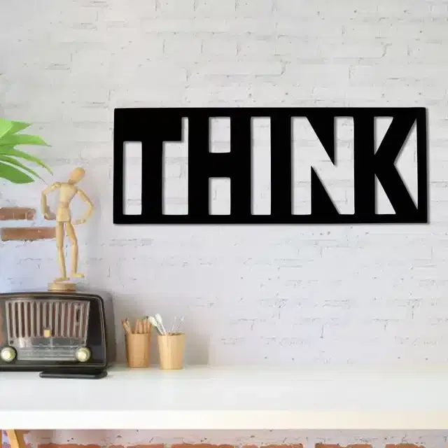 Wooden Self Adhesive Wall Sticker (Black)