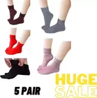 Velvet Ankle Length Winter Socks for Women (Multicolor, Set of 5)