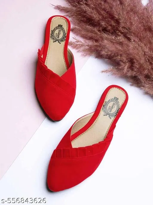 Shoetopia Solid Mules Red Size 5