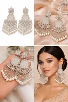 Brass Earrings for Women & Girls, Silver