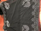 Georgette Applique Saree For Women, Navy Blue