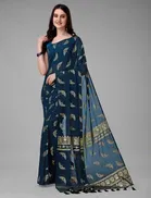 Georgette Foil Printed Saree for Women 
