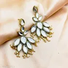 Alloy Kundan Earring for Women & Girls, White