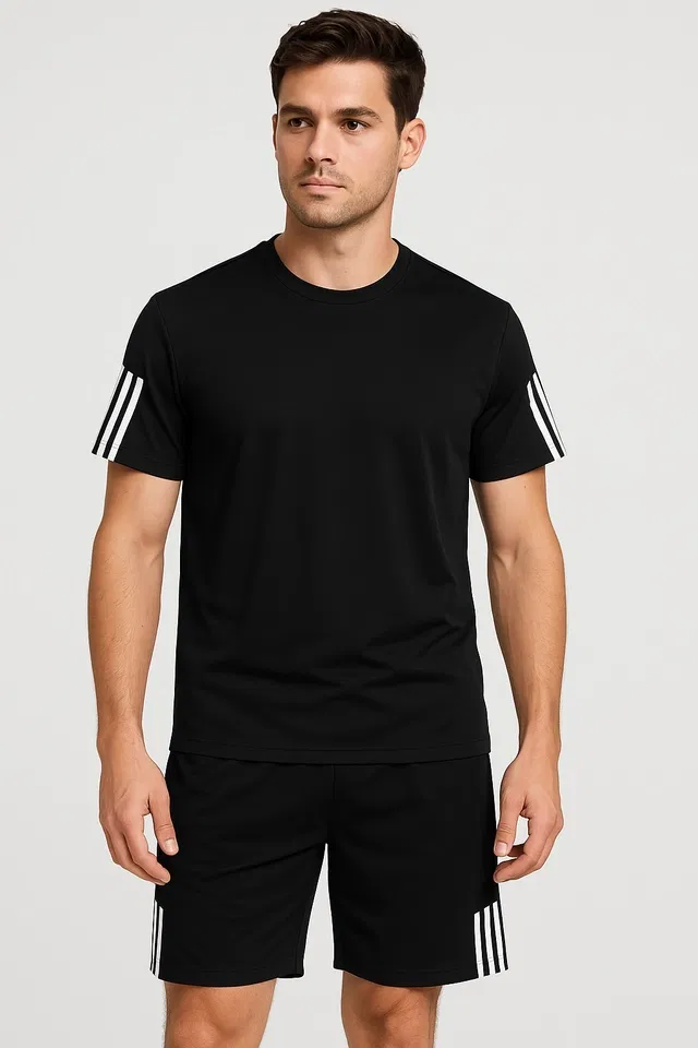 Stripes tracksuit for men (Black , L)
