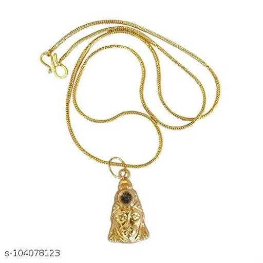 Hanuman Yantra with Locket Gold-Plated Metal Pendant Set for Men (Gold)