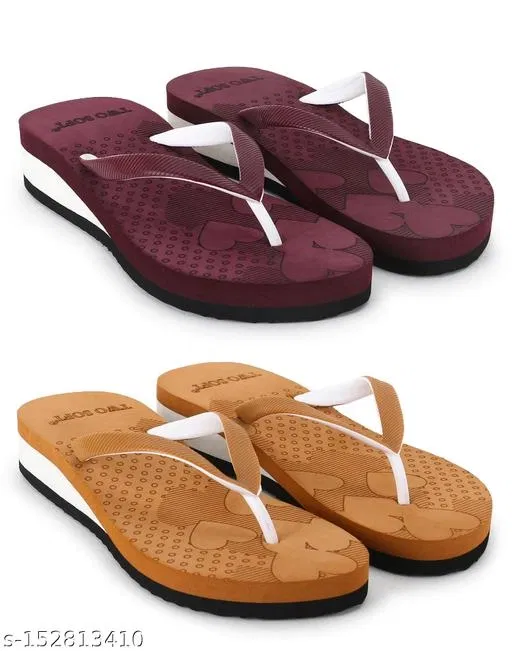 Flip-flops for Women (Multicolor, 4) Pack of 2