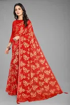 Trendy Heavy Georgette Saree with Blouse Piece For Women 