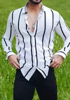 Lycra Printed Shirt For Men, White 