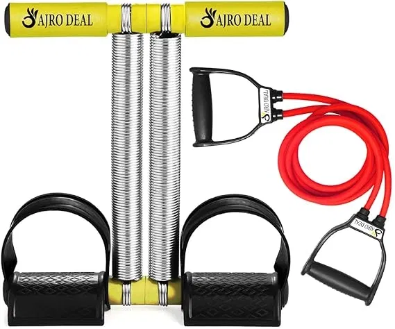 Heavy Duty Dual Spring Tummy Trimmer With Resistance Bands For Full Body Workout