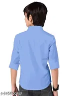 Solid Long Sleeve Spread Collar Shirt for Boys 