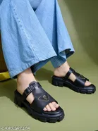 Shoetopia Black Solid Heel Sandals 
