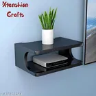 Wooden Double Layer Wall Shelves For Home, Black