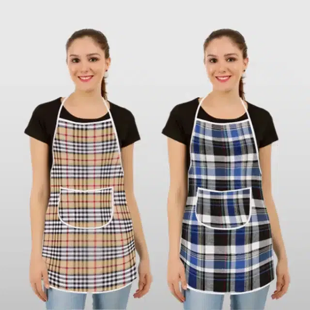 Cotton Kitchen Aprons (Multicolor, Pack of 2)