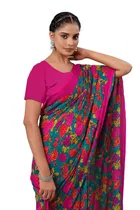 Georgette Striped Saree for Women 