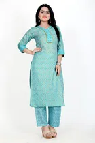 Cotton A-Line Kurti with Pant 