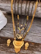 Combo of 4 Pcs Mangalsutras with Earrings Set for Women 