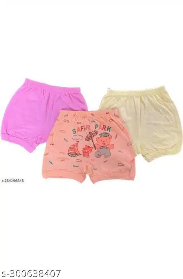 Cotton Innerwear Shorts for Kids (Multicolor, 6-9 Months) (Pack of 3)