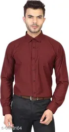 Cotton Blend Solid Full Sleeves Shirt for Men 