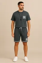 Printed Tracksuit for men (Grey,M)