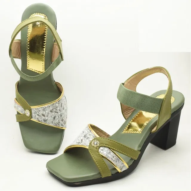 Heels for Women (Olive, 6)