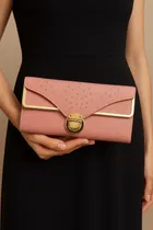Women's Party wear/ Casual Hand wallet clutch Peach Style 1 ,One Size