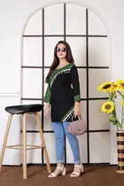 Viscose Rayon Colorblocked Short Kurti for Women 