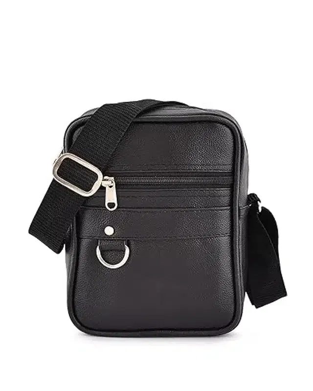 Stylish Travel Sling Bag (Black, 3.5x7.5x9.5 inches)