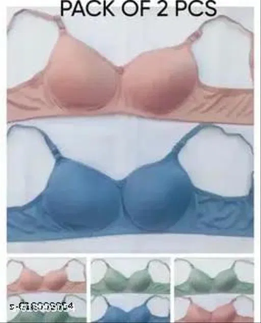 Padded Regular Bra Pack of 6 for Women (Multicolor, 36A)