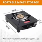 Khaitan 1 Burner BP-JIO Black Glass Manual Gas Stove  