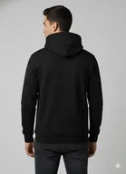 Fleece Printed Hoodie for Men, Black 