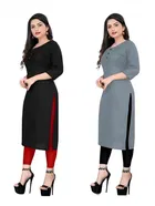 Crepe Solid Kurtis for Women 