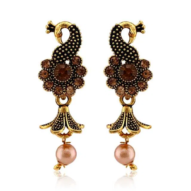 Vighnaharta Traditional Alloy Antique Finish Jhumki (Gold, ) (V-66)