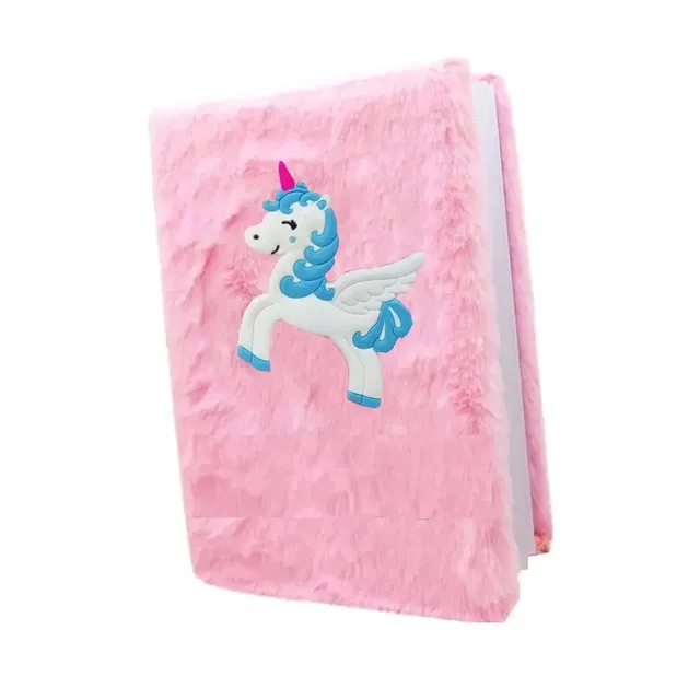 Fur Diary for Girls Unicorn Furry ,Cute,  A5 Soft  Notebook with Ruled Page Approx. 180 Pages Soft Fur Cover Diary  (SILICONE FUR, Pack of 1)