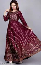 Rayon Gown for Women, Maroon 