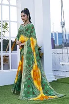 Georgette Printed Saree for Women 