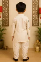 Cotton Silk Printed Kurta & Paints Set for Boys , Multicolor 