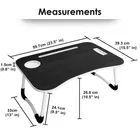 Laptop & Study Table, Foldable and Portable/Ergonomic & Rounded Edges/Non-Slip Legs, Black 