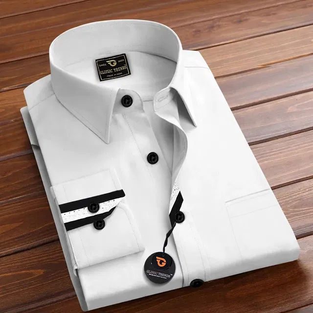 Full Sleeves Shirt for Men (White, XL)