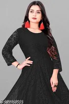 Net Kurti for Women,  Black  