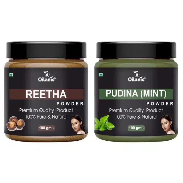 Natural Reetha & Pudina Powder for Skin & Hair (Pack of 2, 100 g)
