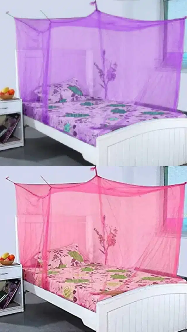 Single Bed Mosquito Net (Pack of 2) (Multicolor, 6x3 feet)