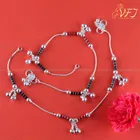 Brass Silver Plated Anklet for Women (Silver, Set of 1)