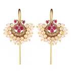 Brass Gold Plated Ear cuff for Women (Red, Set of 1)