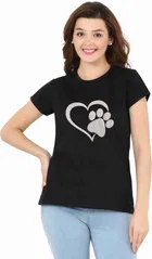 Half Sleeves Printed Round T-Shirt for Women 