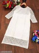Net Kurti for Women,  White  