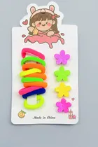 Elastic 14 Pcs Hair Bands with Flower Clips 