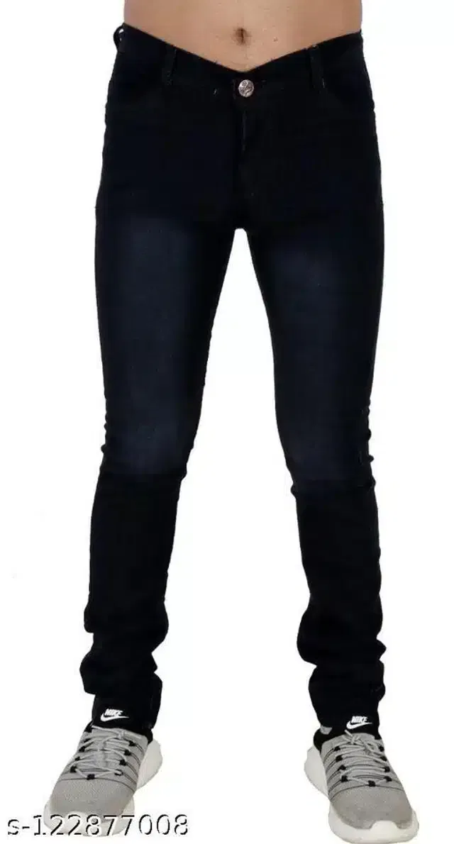 Cotton Blend Jeans for Boys (Black, 11-12 Years)
