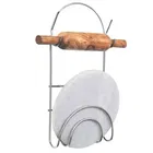 2 Pcs Stainless Steel Chakla Belan Stand & Utensil Holder 