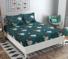 Homwatica Double Bedsheet Ballon Sea Green Print