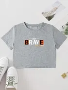 Printed Crop T-shirt for Women 